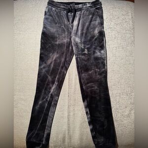 Navy Blue Suede Tie-Dye Sweatpants